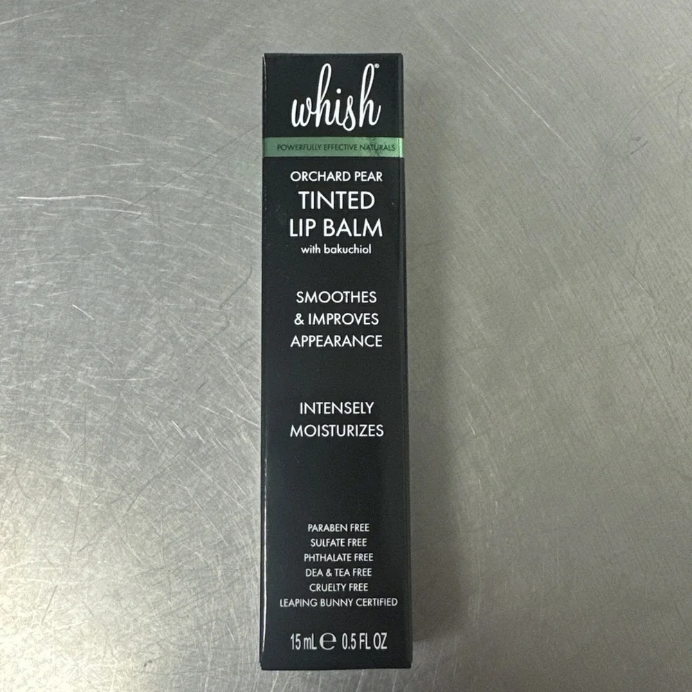 Whish Tinted Lip Balm Bakuchiol 0.5 oz‎ New in Box Orchard Pear Natural Gentle